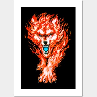 Fire Wolf Posters and Art